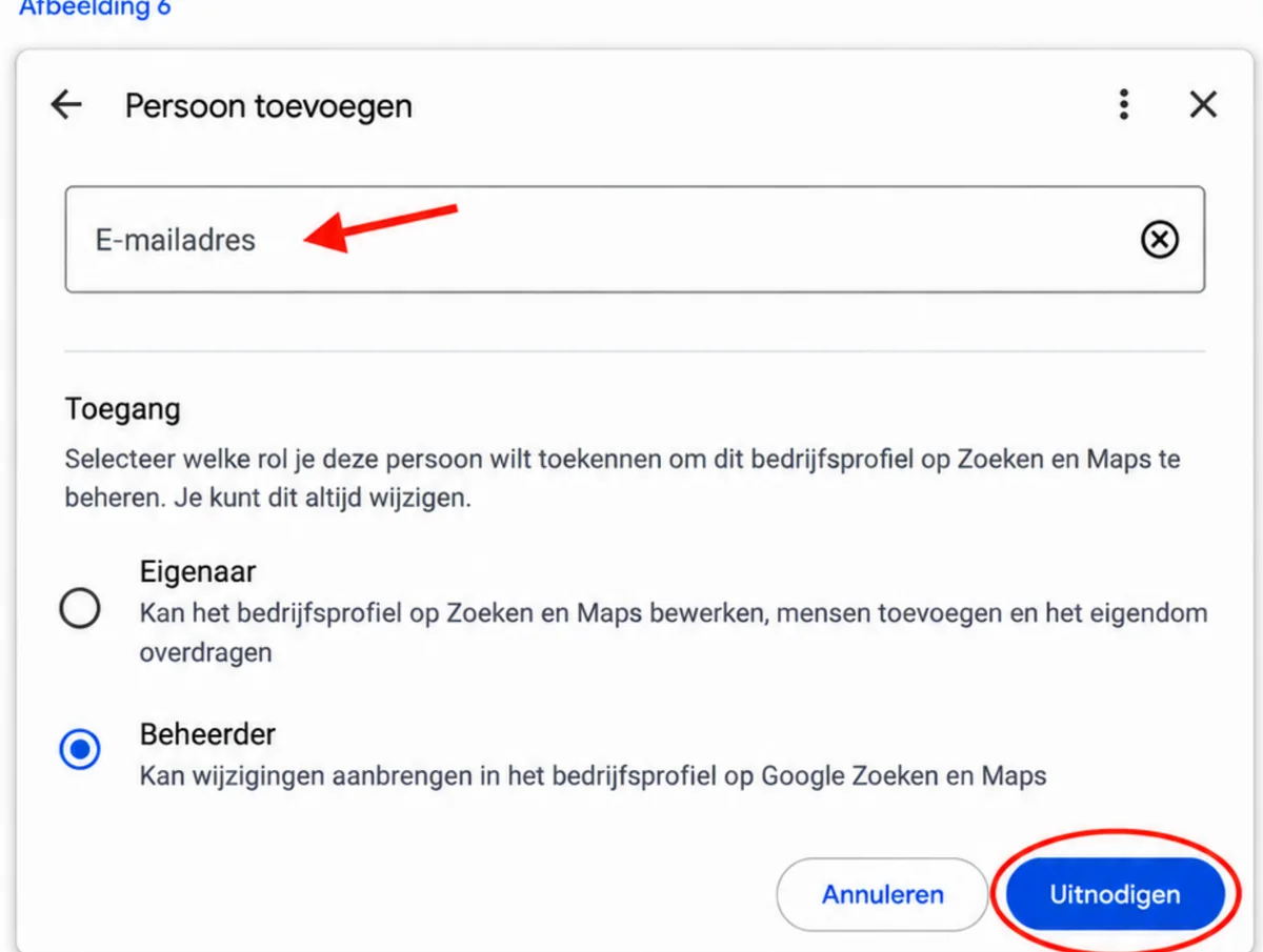 Persoon toevoegen als Beheerder
